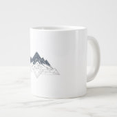 Geometric Mountain Outline Personalized Family Nam Grote Koffiekop (Voorkant rechts)
