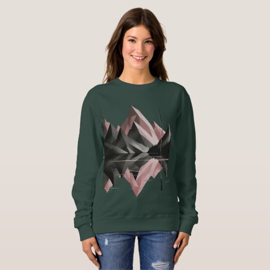 Geometric Mountain Scene – Women’s Sweatshirt (Voorkant volledig)