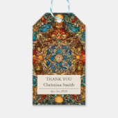 Geometric Mozaïek Staine Glass Retirement Dank u Cadeaulabel (Voorkant)