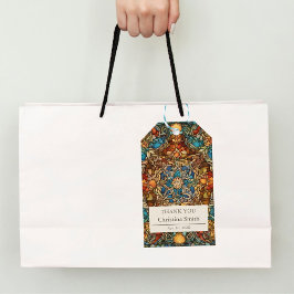 Geometric Mozaïek Staine Glass Retirement Dank u Cadeaulabel