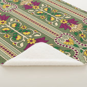 Geometric Mughal Paisley pattern on green backgrou Sherpa Deken (3/4)