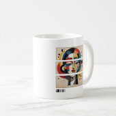 Geometric Muse – Abstract Face Mug Koffiemok (Voorkant rechts)