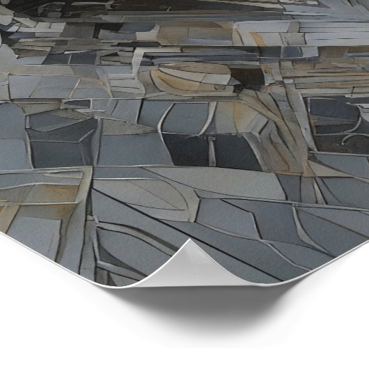 Geometric Muse: Een modern Abstract vrouwenportret Poster (Hoek)