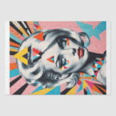 Geometric Muse – Moderne Pop Art Vrouw Decoupage Tissuepapier (Voorkant)