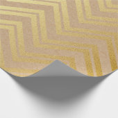 Geometric Natural Cart Pink Golden Zig Zag Cadeaupapier (Hoek)