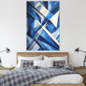 Geometric Ocean Canvas Afdruk (Insitu (Slaapkamer))