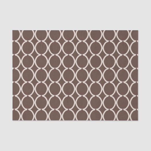 Geometric Ogee Lattice Chocolate Brown Tissuepapier (Voorkant)