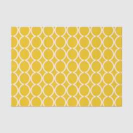 Geometric Ogee Lattice Mustard Tissuepapier