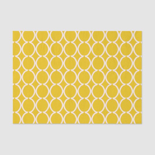 Geometric Ogee Lattice Mustard Tissuepapier (Voorkant)