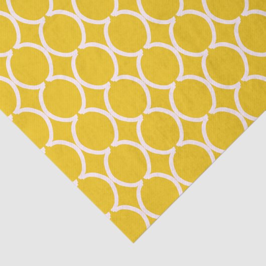 Geometric Ogee Lattice Mustard Tissuepapier (Detail)