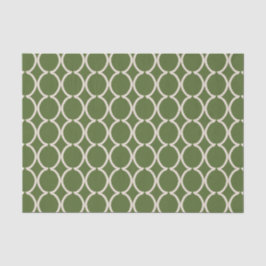 Geometric Ogee Lattice Olive Green Tissuepapier