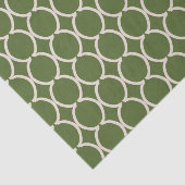 Geometric Ogee Lattice Olive Green Tissuepapier (Detail)