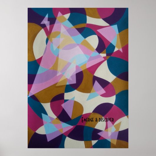 Geometric Optical Illusion Triangles Graphic Art Poster (Voorkant)