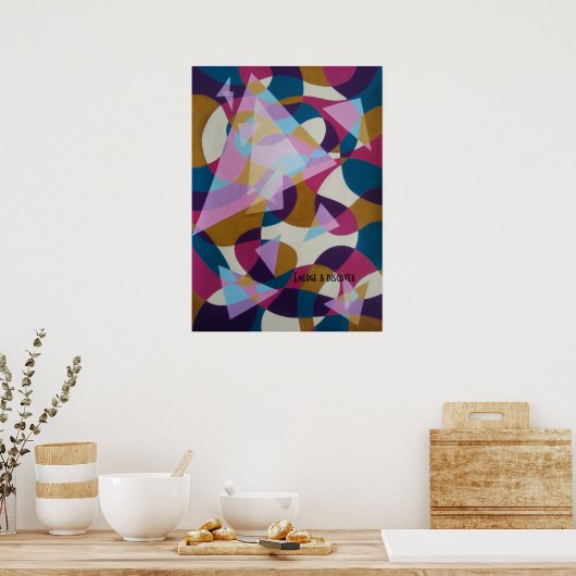 Geometric Optical Illusion Triangles Graphic Art Poster (Keuken)