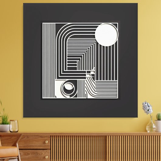 Geometric Orbit Lines Canvas Afdruk (Insitu (Woonkamer))