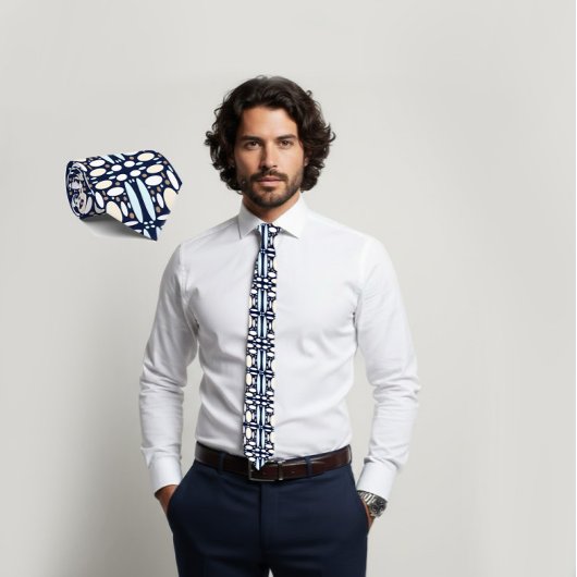 Geometric Oval Pattern Tie Stropdas