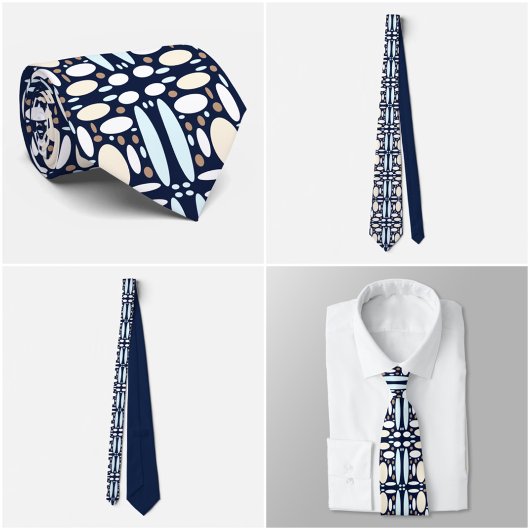 Geometric Oval Pattern Tie Stropdas