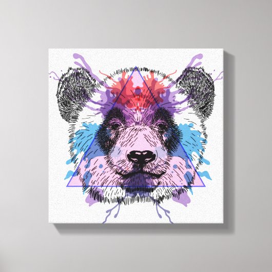 Geometric Panda Bear Canvas Afdruk (Voorkant)