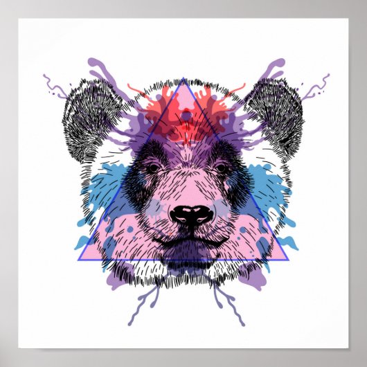 Geometric Panda Bear Poster (Voorkant)