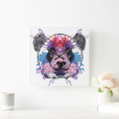 Geometric Panda Bear Vierkante Klok (Huis)