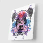 Geometric Panda Bear Vierkante Klok (Hoek)
