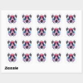 Geometric Panda Bear Vierkante Sticker (Vel)