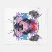 Geometric Panda Beer Fleece Deken (Voorkant (Horizontaal))