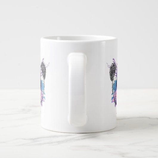 Geometric Panda Beer Grote Koffiekop (Achterkant)
