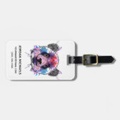 Geometric Panda Beer | Jouw namen toevoegen Bagagelabel (Voorkant horizontaal)