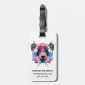 Geometric Panda Beer | Jouw namen toevoegen Bagagelabel (Achterkant verticaal)