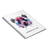 Geometric Panda Beer | Jouw namen toevoegen Notitieboek (Rechterzijde)