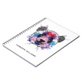 Geometric Panda Beer | Jouw namen toevoegen Notitieboek (Linkerzijde)