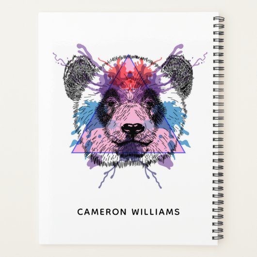 Geometric Panda Beer | Jouw namen toevoegen Planner (Achterkant)