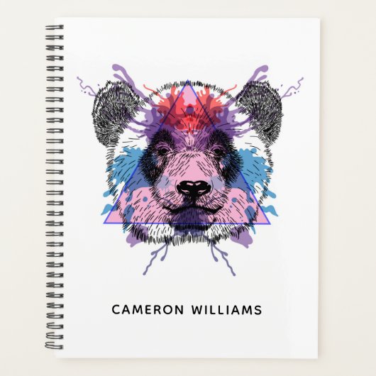 Geometric Panda Beer | Jouw namen toevoegen Planner (Voorkant)