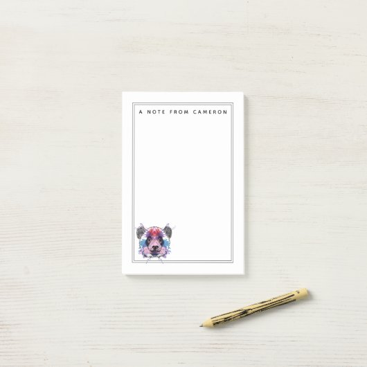 Geometric Panda Beer | Jouw namen toevoegen Post-it® Notes (Op bureau)