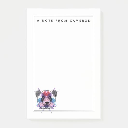 Geometric Panda Beer | Jouw namen toevoegen Post-it® Notes (Voorkant)