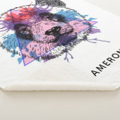 Geometric Panda Beer | Jouw namen toevoegen Sherpa Deken (3/4)