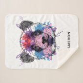 Geometric Panda Beer | Jouw namen toevoegen Sherpa Deken (Voorkant (horizontaal))