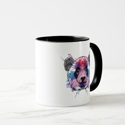 Geometric Panda Beer Mok (Voorkant rechts)