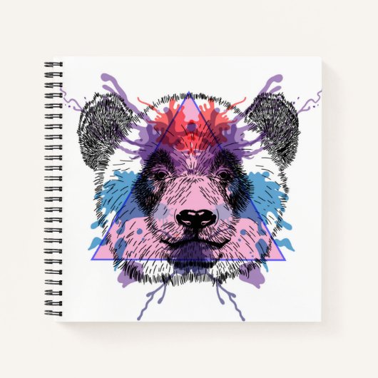 Geometric Panda Beer Notitieboek (Voorkant)