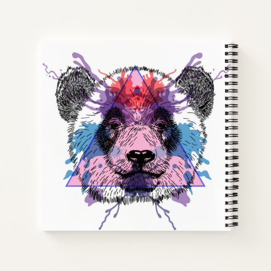 Geometric Panda Beer Notitieboek (Achterkant)