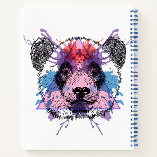 Geometric Panda Beer Notitieboek (Achterkant)
