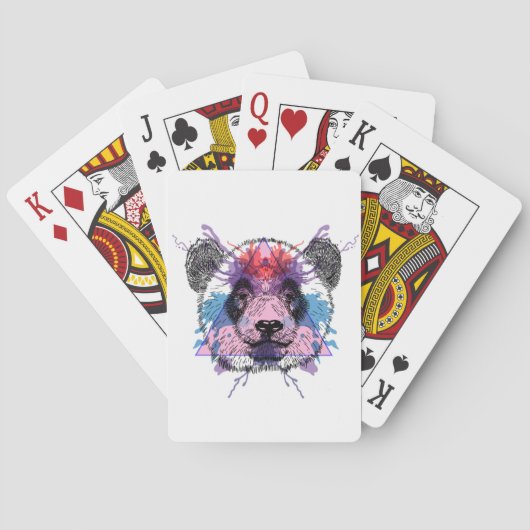 Geometric Panda Beer Pokerkaarten (Achterkant)