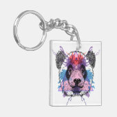 Geometric Panda Beer Sleutelhanger (Voorkant Links)