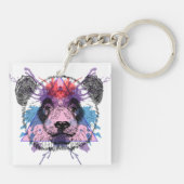 Geometric Panda Beer Sleutelhanger (Achterkant)