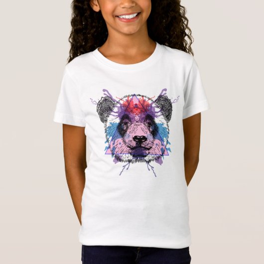 Geometric Panda Beer T-shirt (Voorkant)