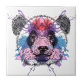 Geometric Panda Beer Tegeltje (Voorkant)