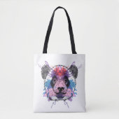 Geometric Panda Beer Tote Bag (Voorkant)