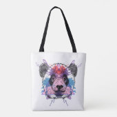 Geometric Panda Beer Tote Bag (Achterkant)