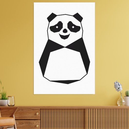 Geometric Panda Canvas Afdruk (Insitu (Woonkamer))